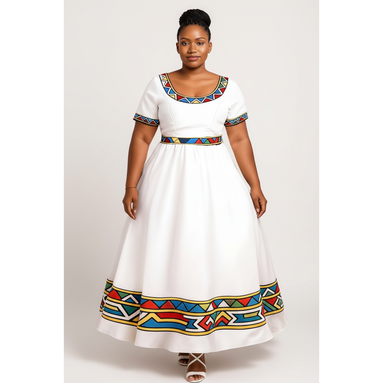 Plus Size South African Print Maxi Dress