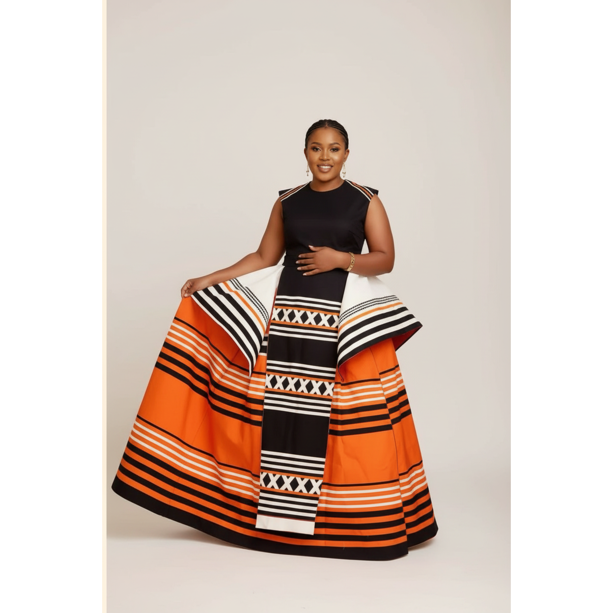 Tradiotional Printed Sleeveless Two Piece Set