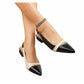 Elegant Two-Tone Slingback Flats.