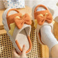 Thick-soled Cute Linen Slippers For Women.