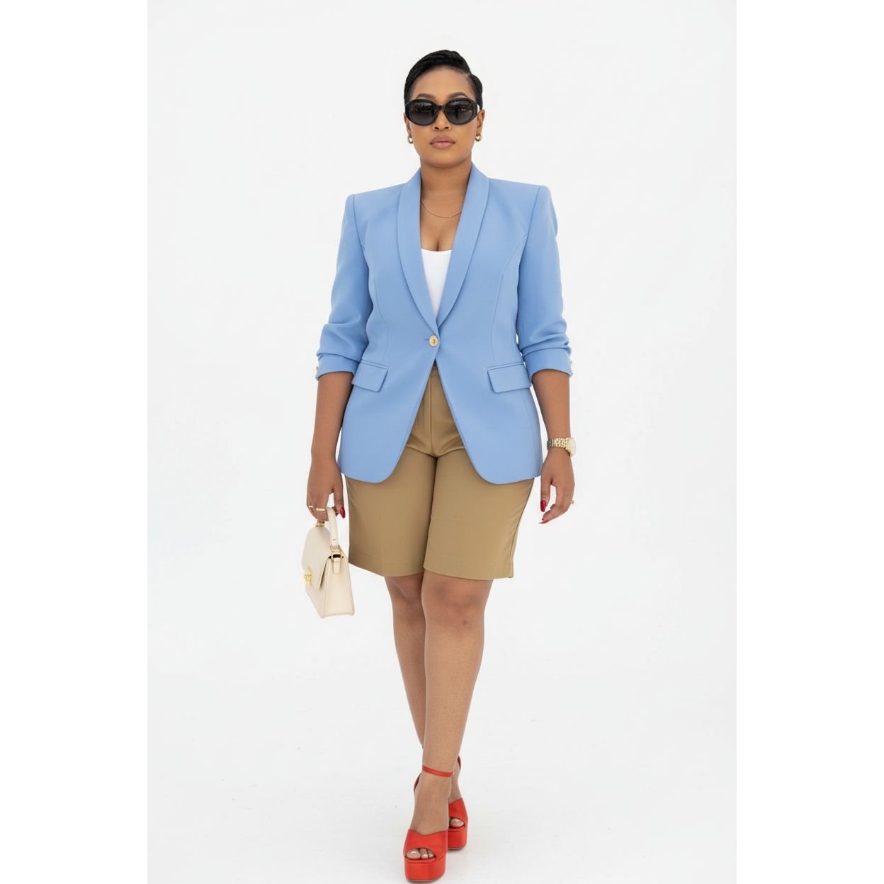 Single Button Slim Fit Blazer.