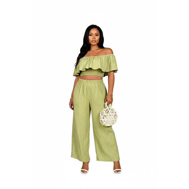 Elastic Top And Wide-Leg Pants Two-Piece – YELLOW SUB TRADING