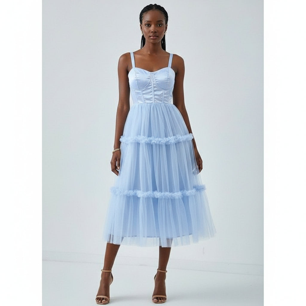 Romantic Corset Tulle Midi Dress – YELLOW SUB TRADING