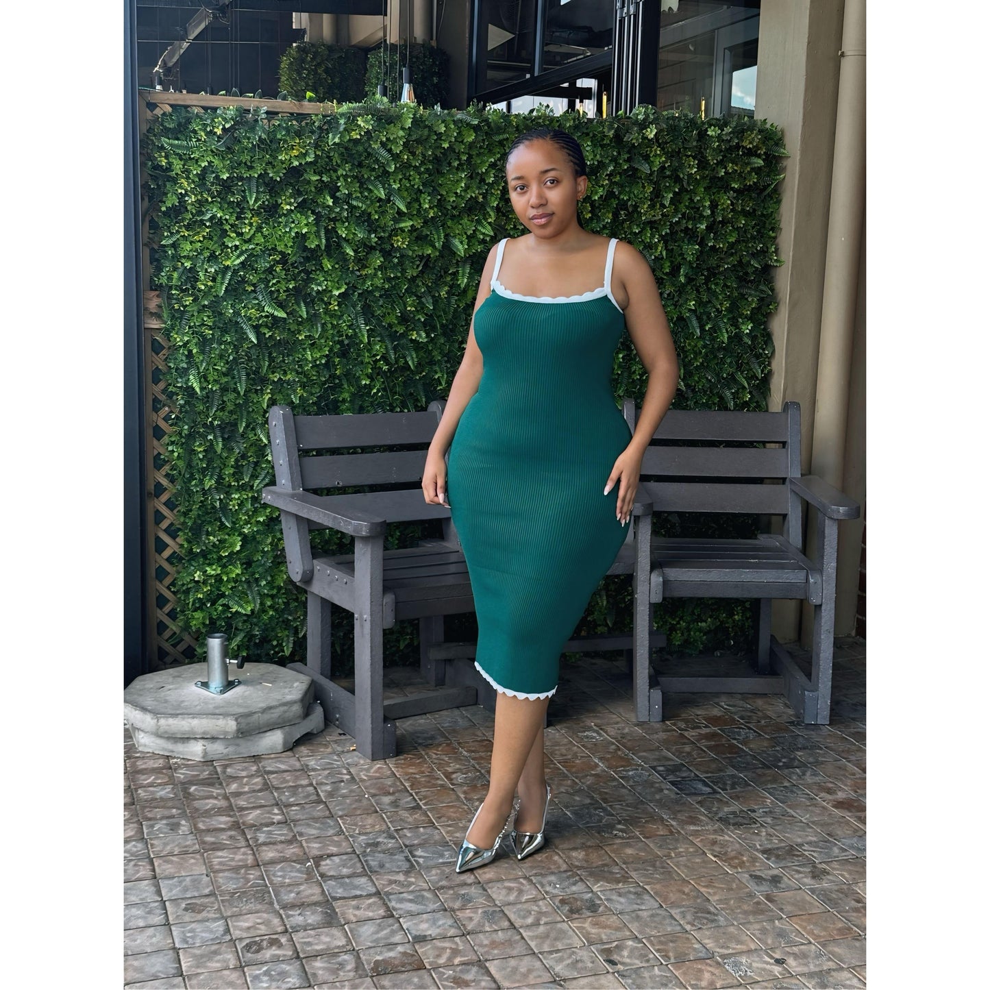 Sleeveless Square Neck Bodycon Maxi Dress