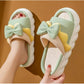 Thick-soled Cute Linen Slippers For Women.