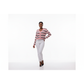Striped Pattern Fluffy Knit Cardigan
