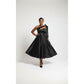 Tie Shoulder Pleated Midi Dress