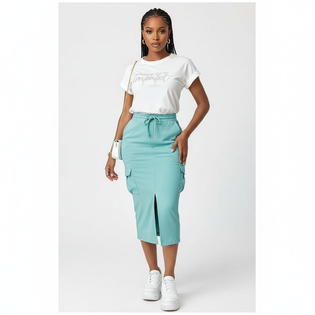 Short Sleeve Tops and Long Skirts set.