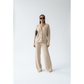 Vibrant Button-Up Cardigan & Pleated Wide-Leg Pants