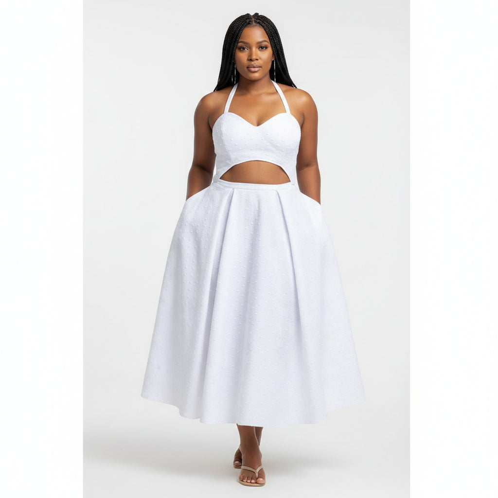 Sleeveless Open Waste Dress
