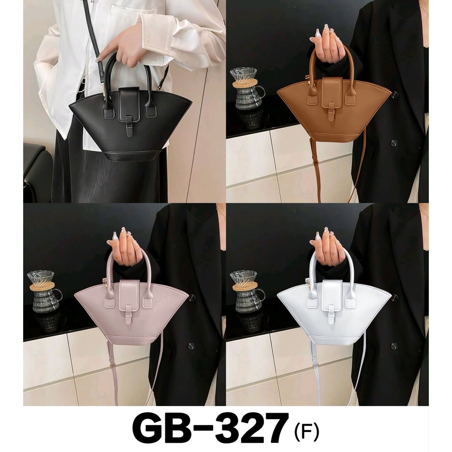 Sculptural Flap-Closure Mini Tote & Shoulder Bag