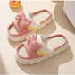 Thick-soled Cute Linen Slippers For Women.