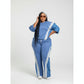 Two Piece Two Tone Long Sleeve Pants & Top Set