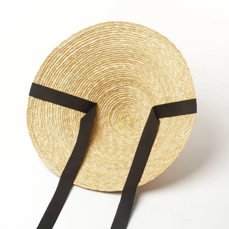 Conical Summer Wide Brim Straw Lace-up Straw Beach Hat