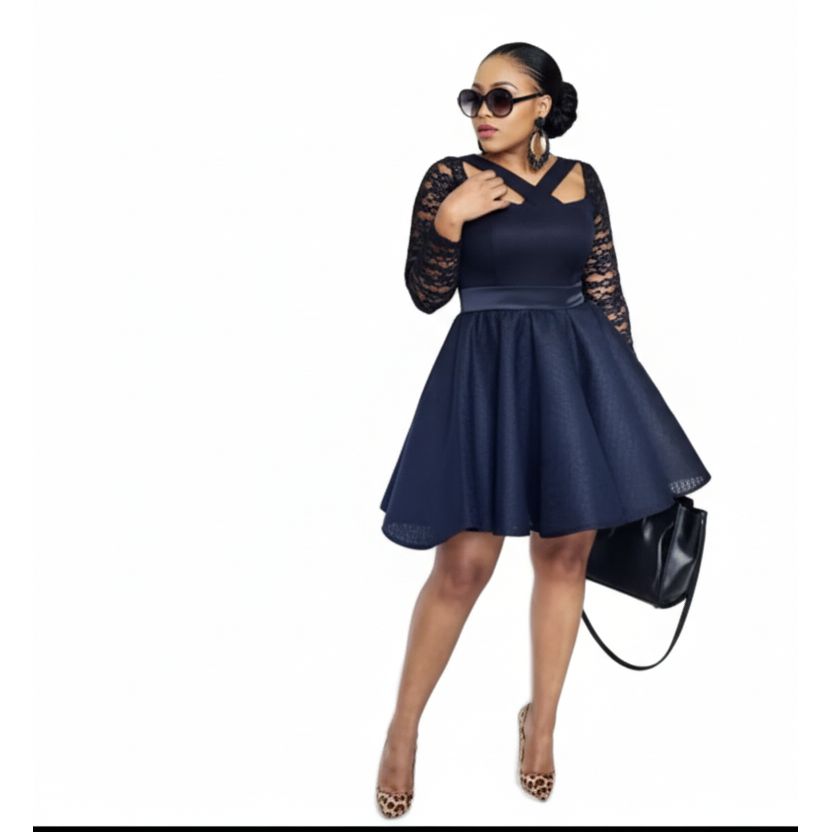 Hallow out Long-sleeve Bubble Dress