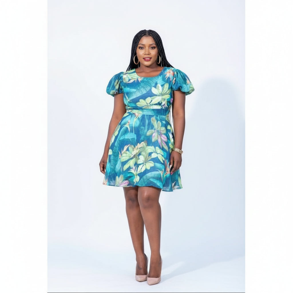 Short Sleeve Floral Dress