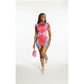 Turtleneck Bodycon Multi-Color Dress