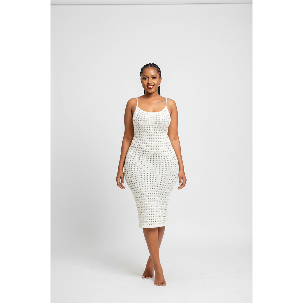 Sexy Hollow Knitted Suspender Dress