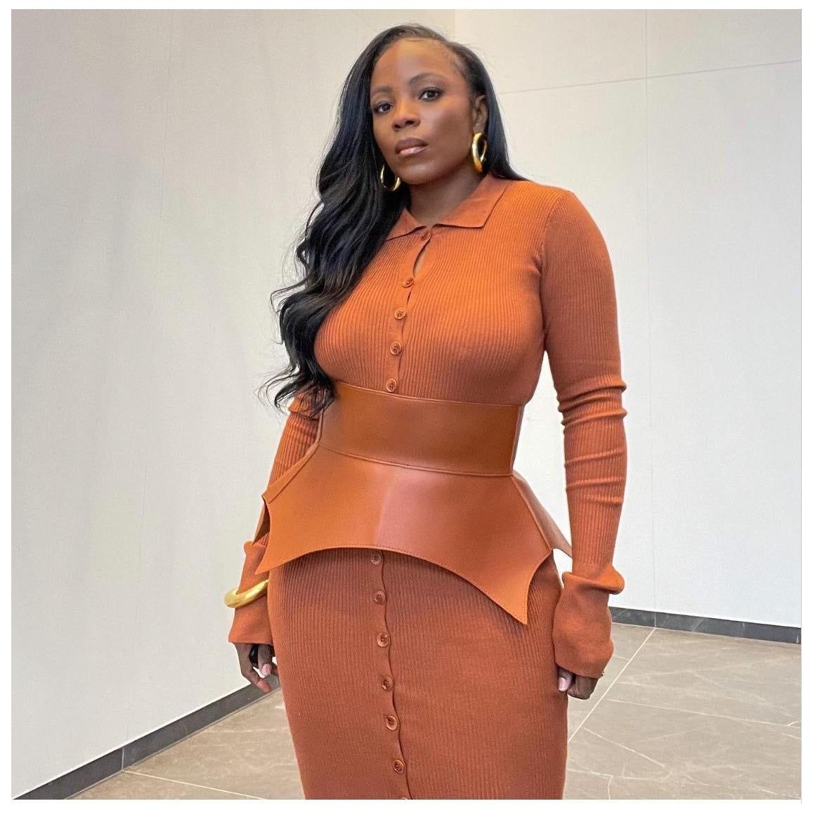 Leather Corset Wide Waist Peplum Belt