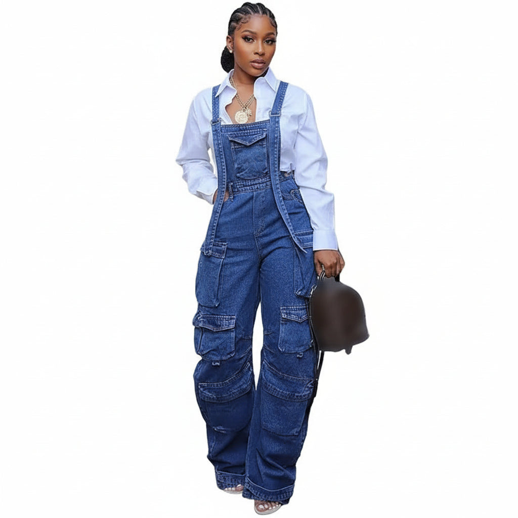 Denim Loose Vintage Jumpsuit.