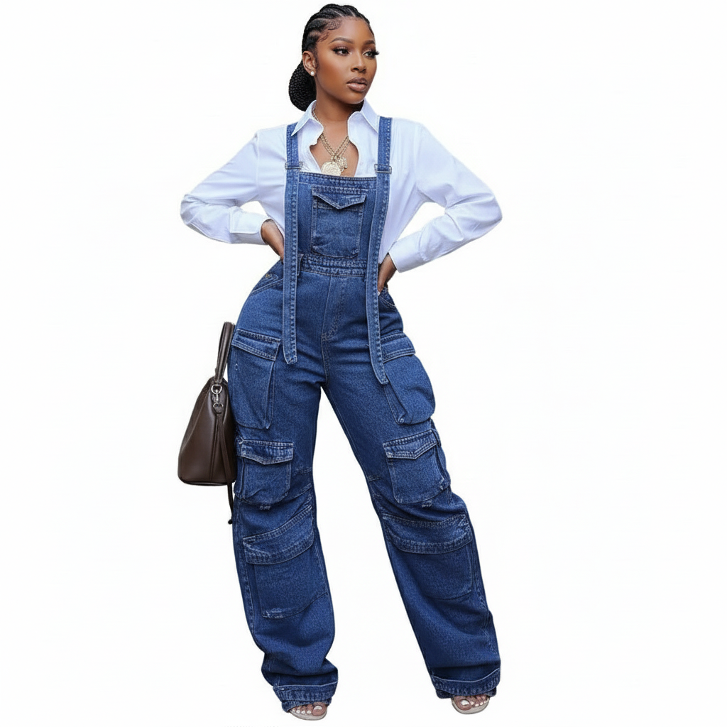 Denim Loose Vintage Jumpsuit.