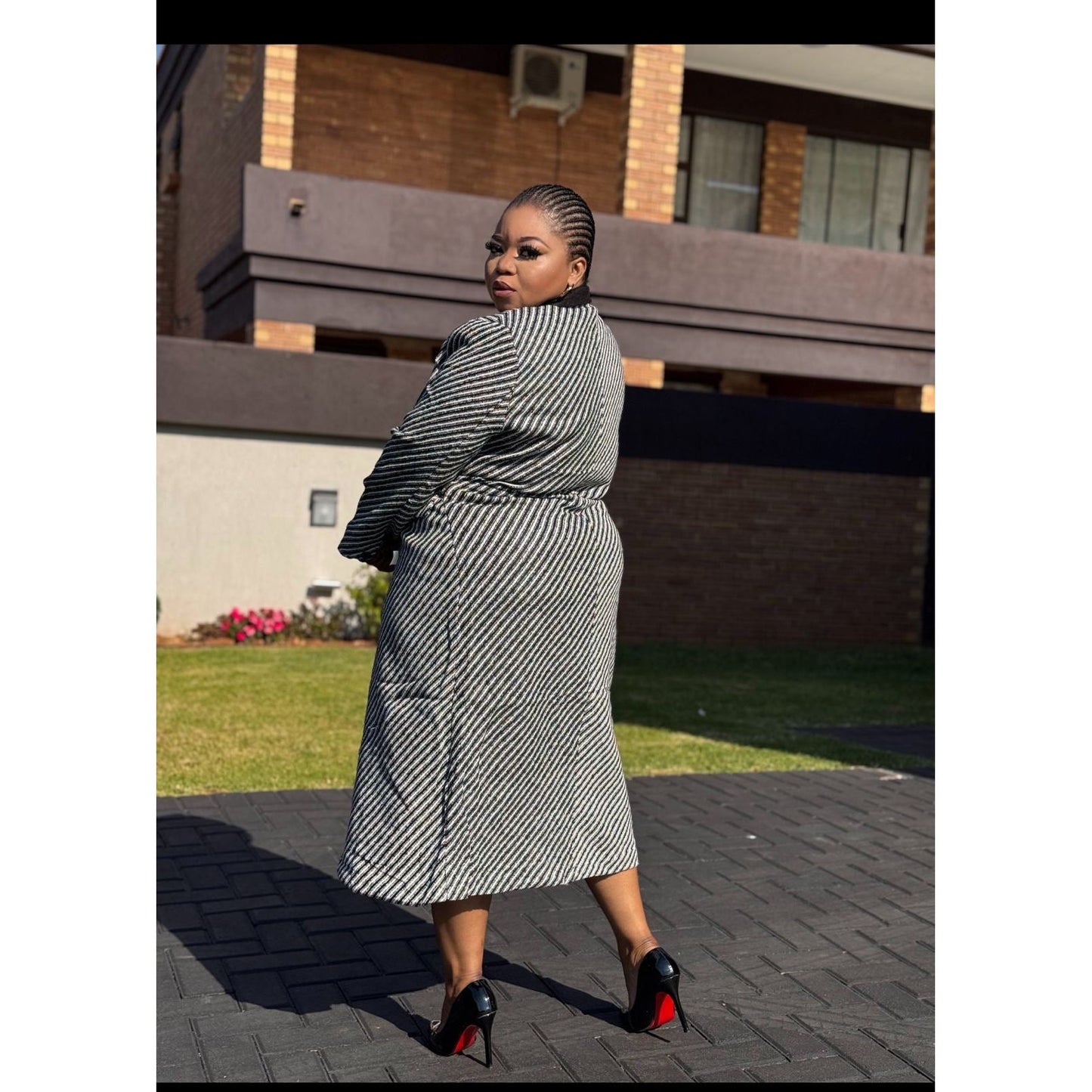 Double Button Parallel Line Coats