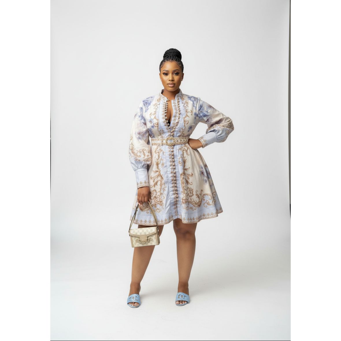 Hypnotic Buttoned Down Floral Mini Dress