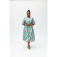 Plus Size Bohemian Print Belted Midi Dress