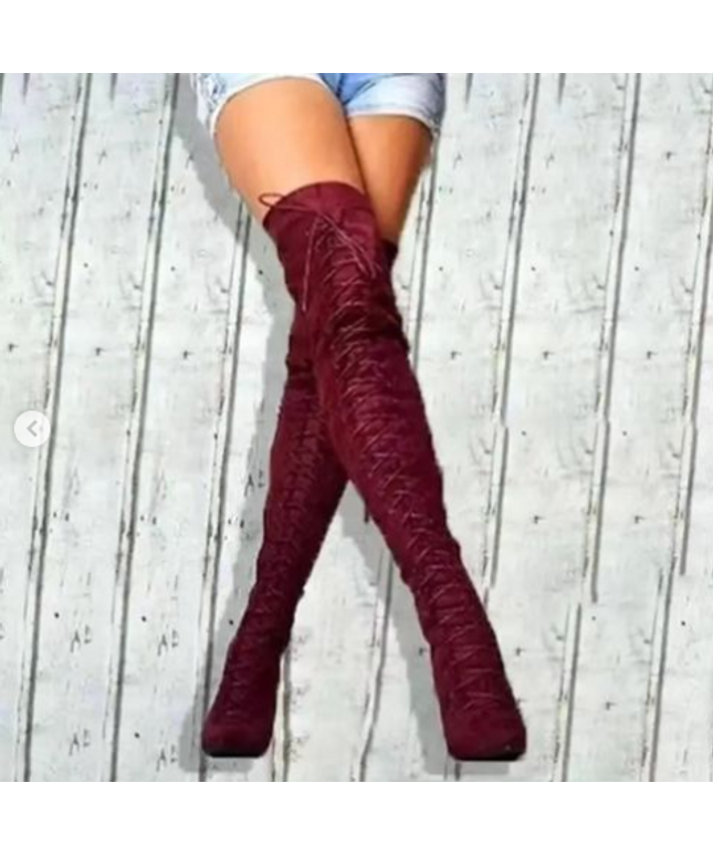 Suede Thick Heel Boots