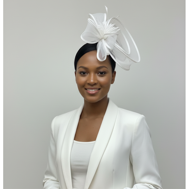 Feather Trim Fascinator Hat