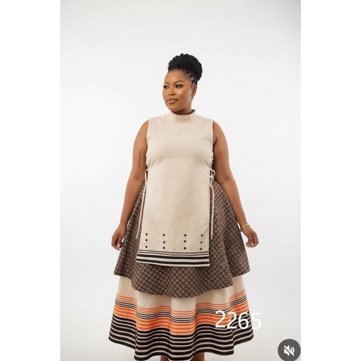 Multi-Color African Sleeveless Maxi Dress