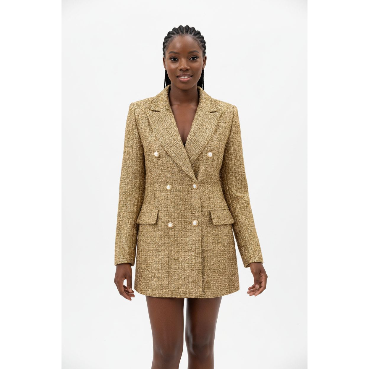 Ladies Classic Boucle Mini Blazer Dress