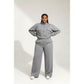 Two Piece Lounge Set with Zip-Up Crop Jacket