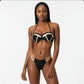 Gold Stamping Bikini Padded Swimsuit Sexy Set.