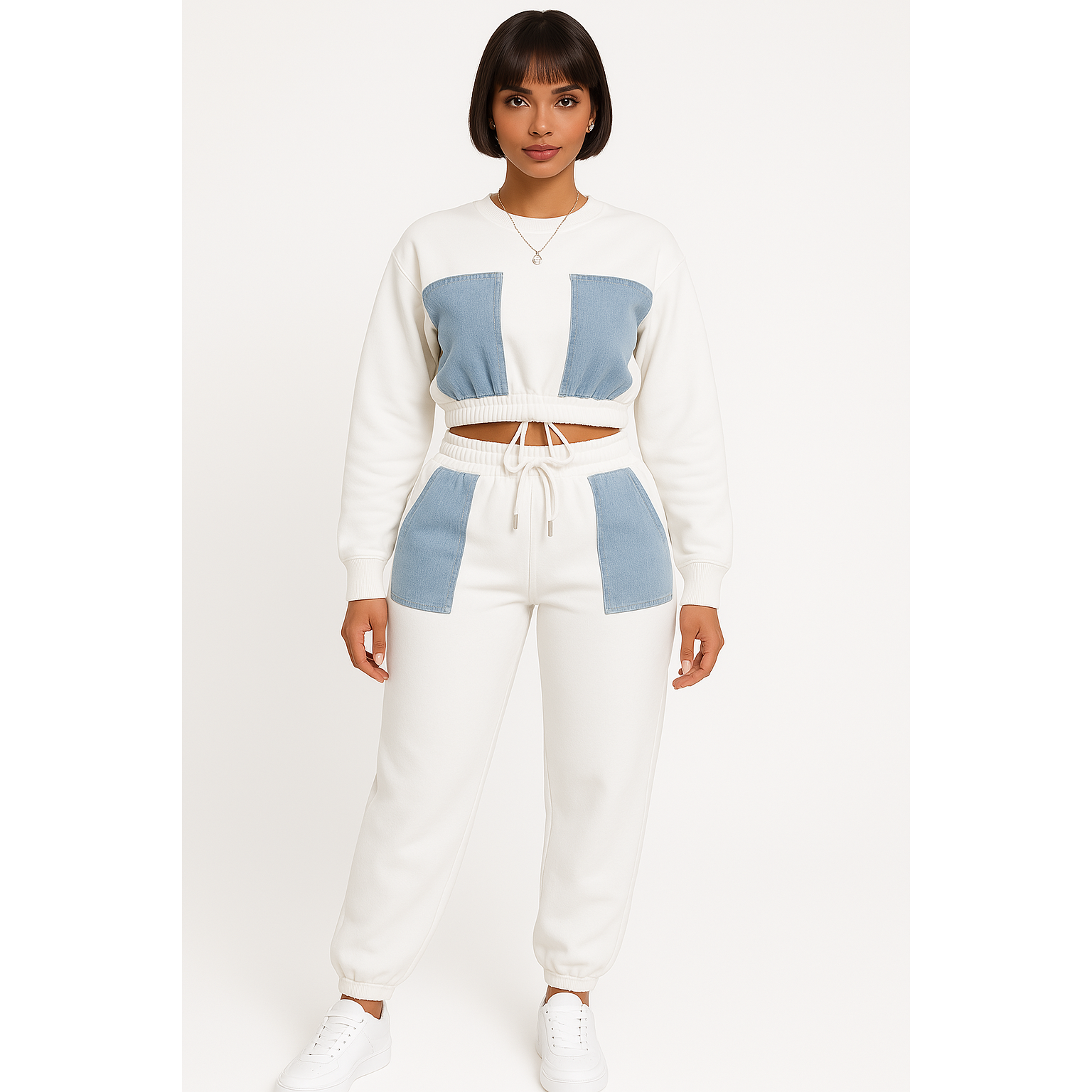 2 Piece Color block Jogger Drawstring Set