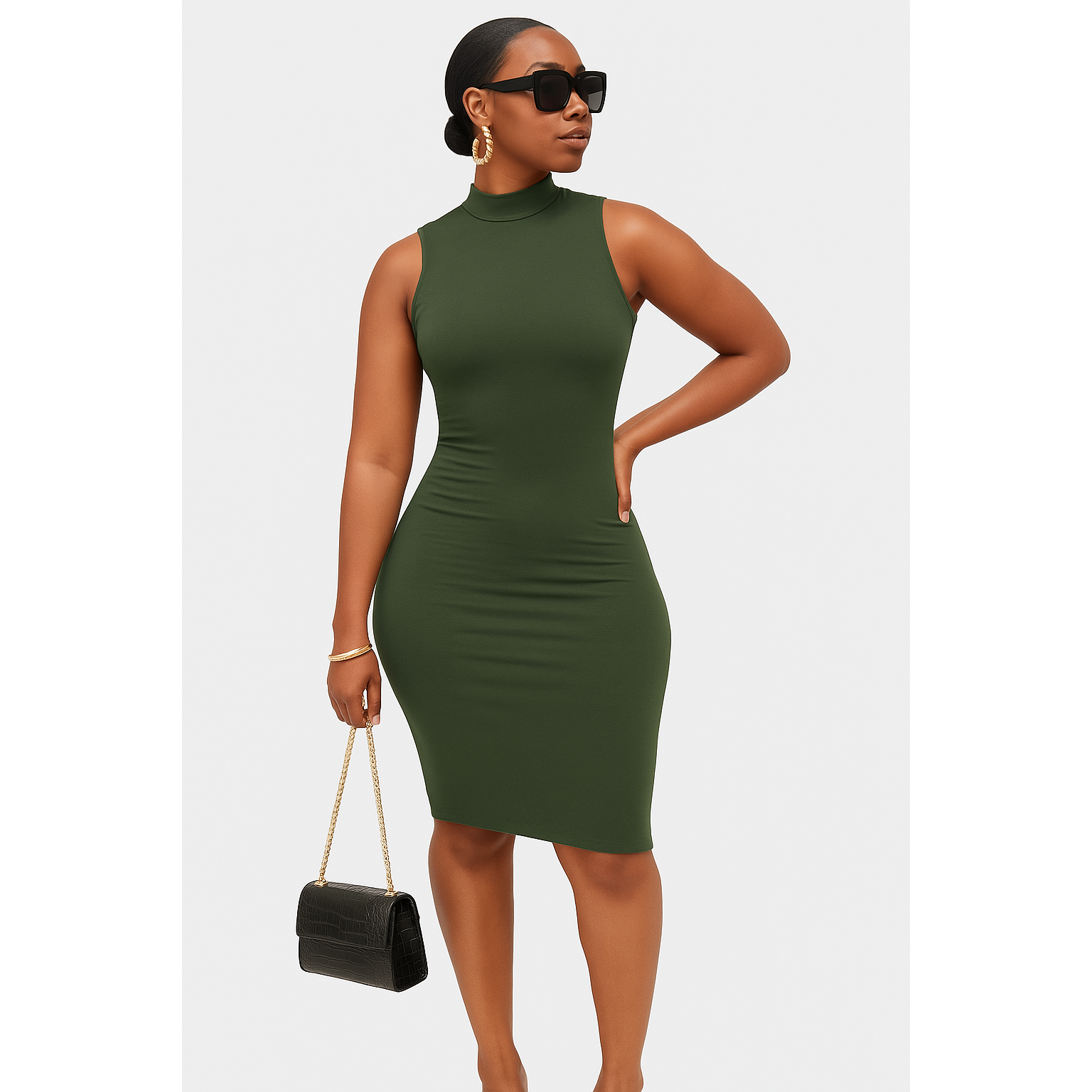 Sleeveless Turtleneck Bodycon Dress – YELLOW SUB TRADING