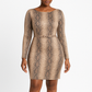 Long sleeve Snake Print Dress 
