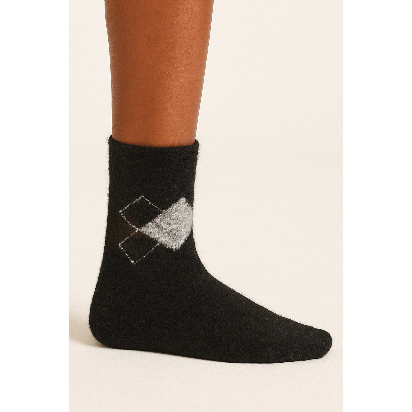 High Socks with Print Warm Soft Wool