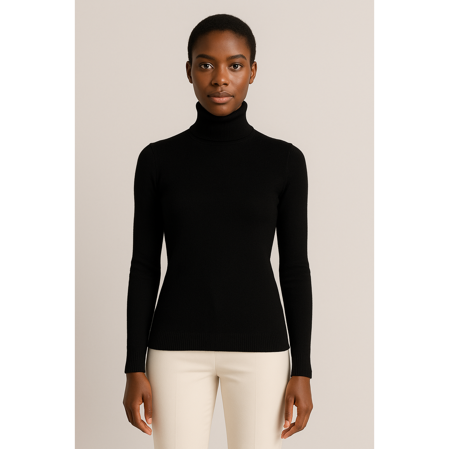 Thermal Blouses Polo Neck Knit Top