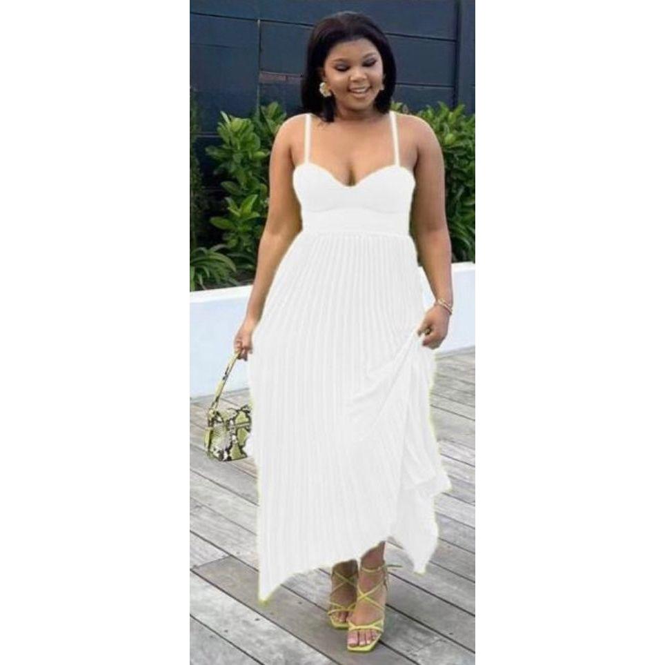 Elegant Pleated Midi Dress