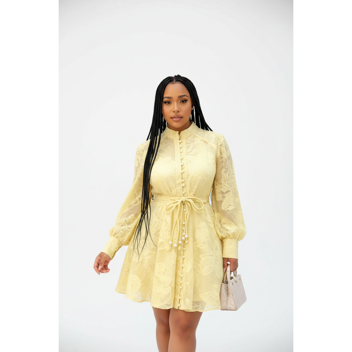 Women's Rhinestone Mini Dress | Long Sleeve High Neck Sparkle Party Dress