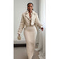 Faux Fur Sleeve Cropped Biker Jacket