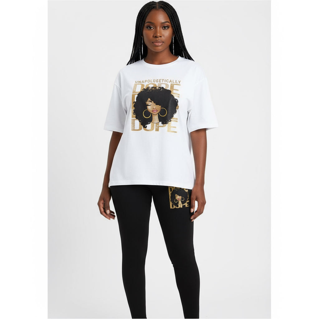 Sexy Printed Top And Tight Pant Set