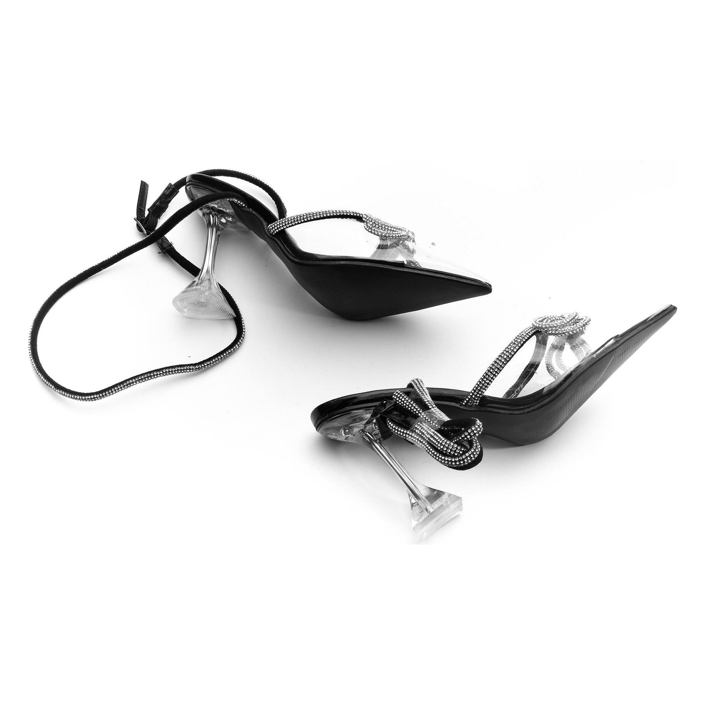 Rhinestone Bow Knot Short Heel