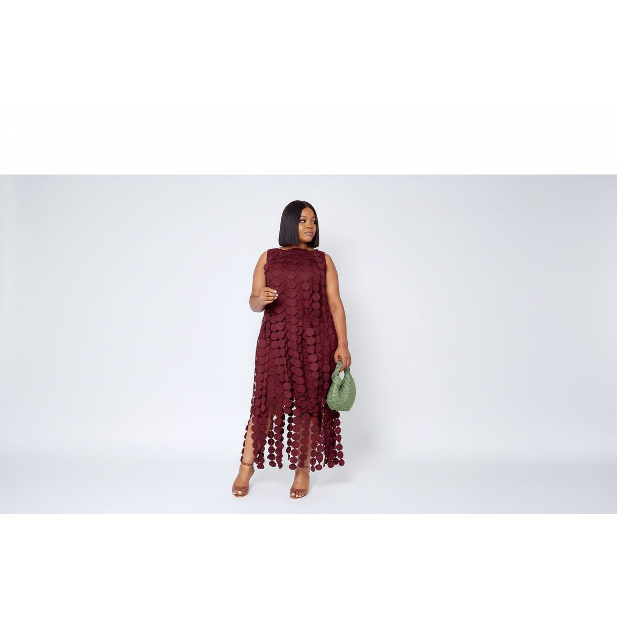 Ladies Circo Fringe Circular Cutout Top and Skirt Set