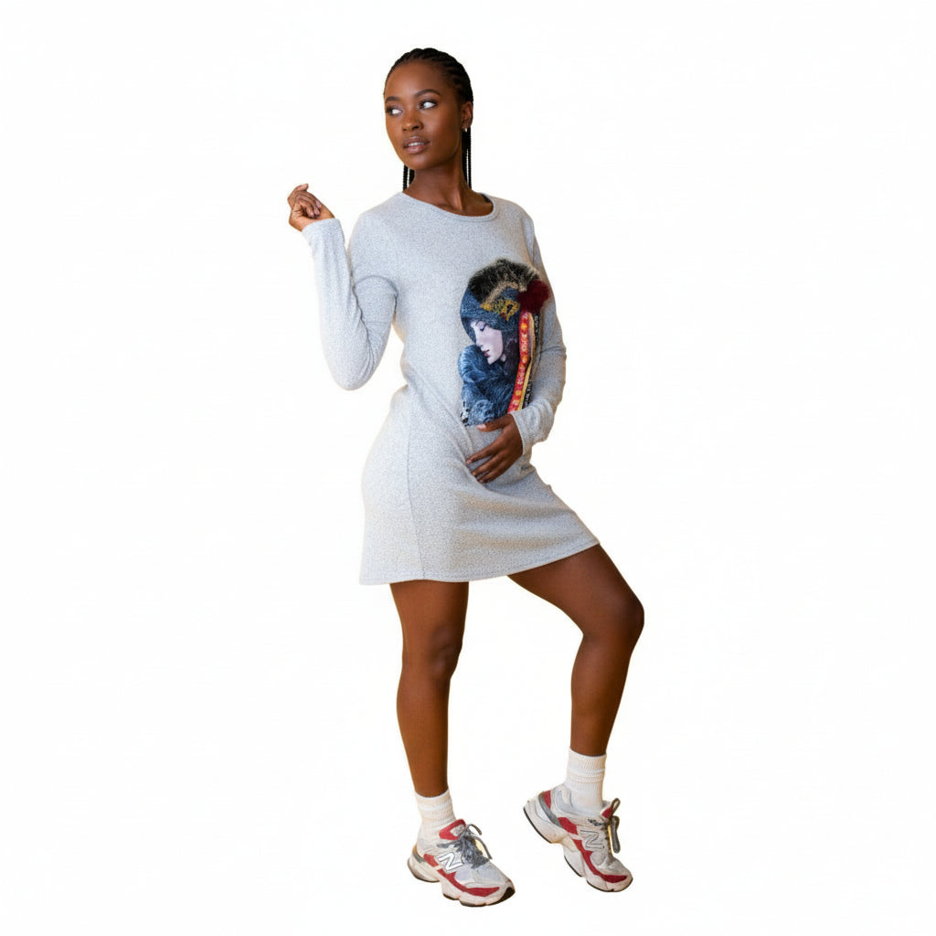 Character  Printed Plan Top Dress