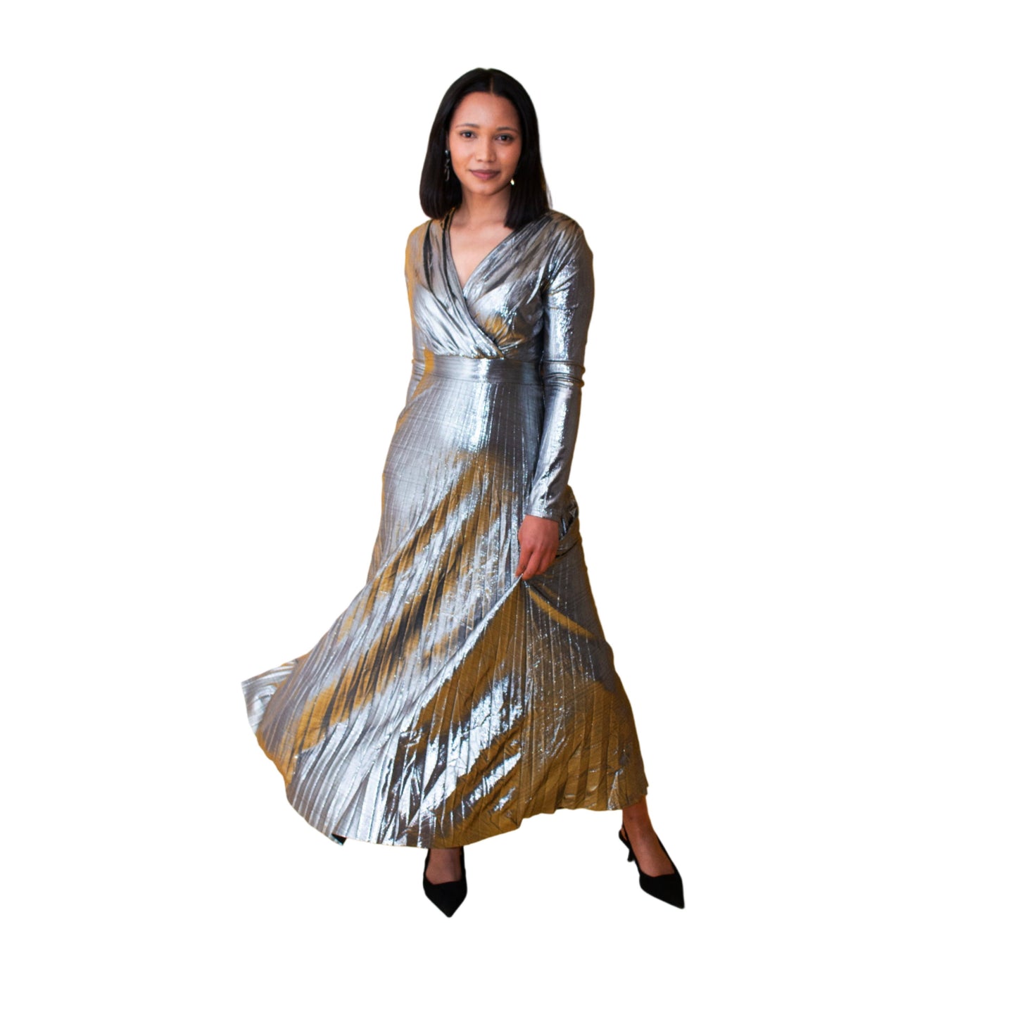 Vintage Pleated Maxi Dress