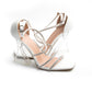 Rhinestone Open Toe Short Heel