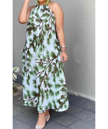 Sleeves Floral Maxi Dress