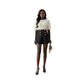 High-Waisted Tailored Button-Detail Shorts.